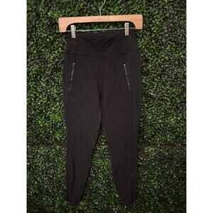 Athleta, Headlands Hybrid Moto Tight Black Size 2, Zip Ankle Moto Detail